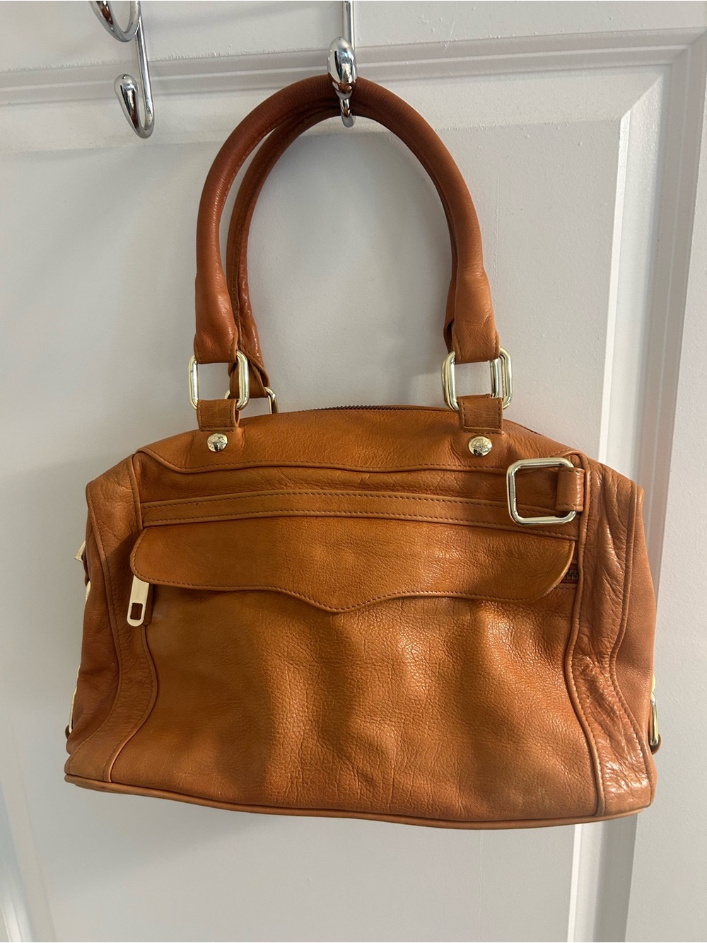 Rebecca Minkoff Orange Leather Exterior Black & Beige Floral Interior - Picture 2 of 4